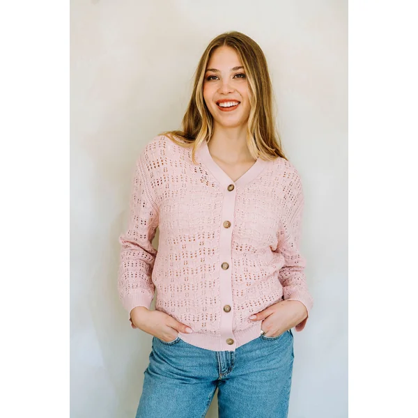 Cardigan en maille léger - brise de roses
