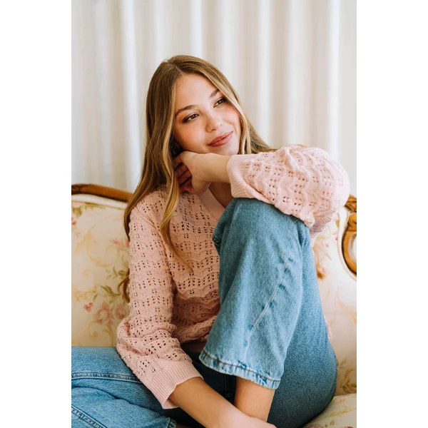 Cardigan en maille léger - brise de roses
