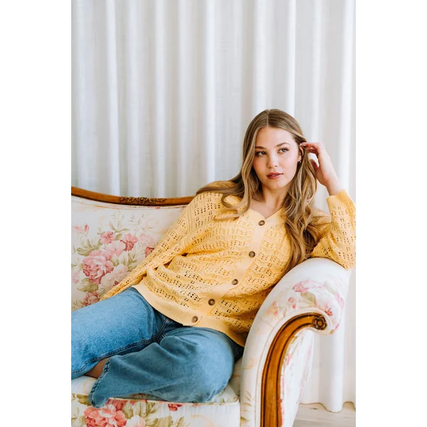 Cardigan en maille léger - mimosa