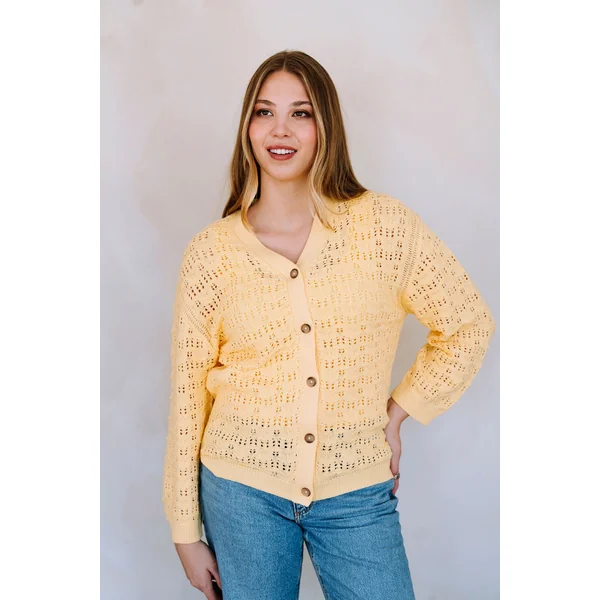 Cardigan en maille léger - mimosa