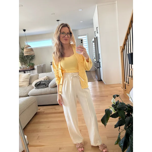 Cardigan en maille léger - mimosa