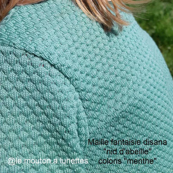 Cardigan laine mérinos fine maille fantaisie - DISANA
