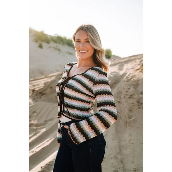 Cardigan léger à boucles - boho pastel