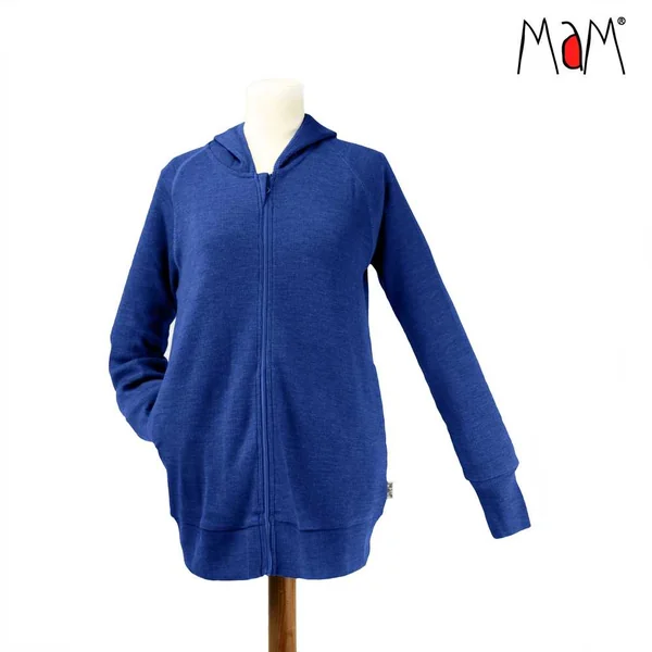 Cardigan zip femme MaM 2025/26 - Veste à capuche en laine mérinos