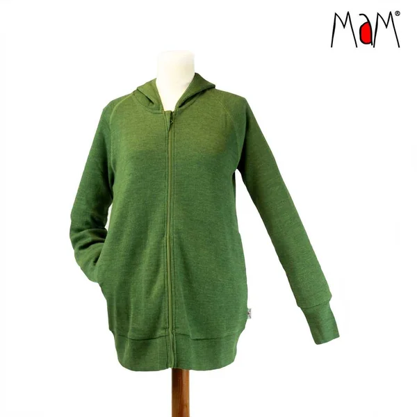 Cardigan zip femme MaM 2025/26 - Veste à capuche en laine mérinos