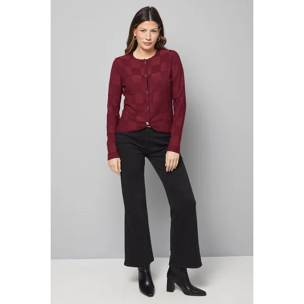 Cardigan à Détails de Maille