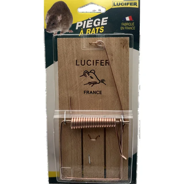 Carte de 1 piège à rats avec socle en bois LUCIFER