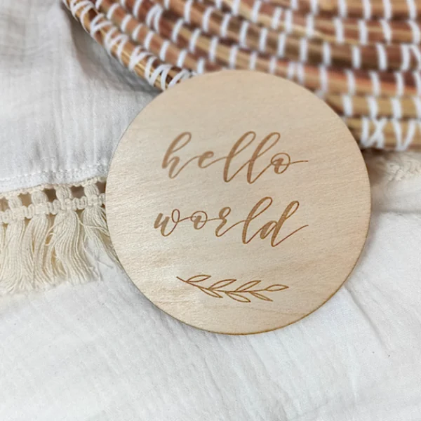 Carte en bois Hello World