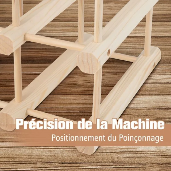 Casier à Vin en Bois avec Structure Stable en Bois Massif pour Cuisine Garde-manger Cave à Vin Bar