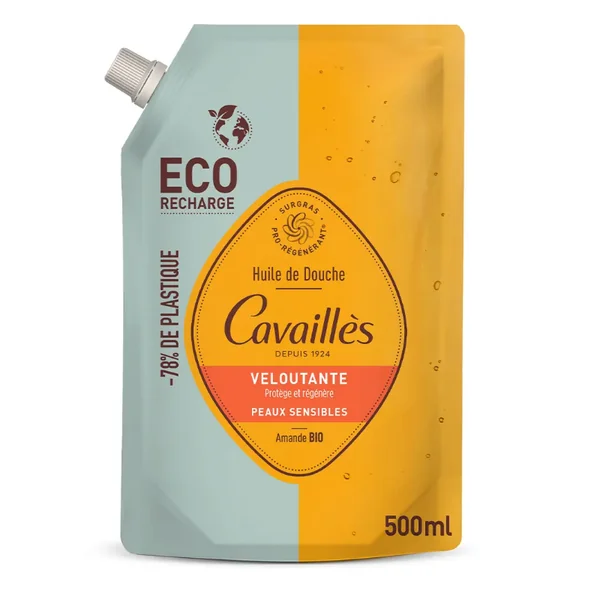 Cavaillès huile de douche veloutante éco recharge 500ml