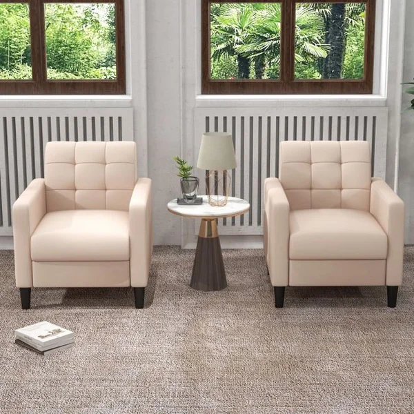 Chaise d'Appoint Moderne en Velours du Milieu du Siècle Fauteuil Rembourré avec Dossier Capitonné Fauteuil Gris
