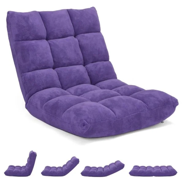 Chaise de Méditation Canapé-Lit Pliable avec 14 Positions Réglables 54,5 x 54,5 x 56CM 12 Couleurs