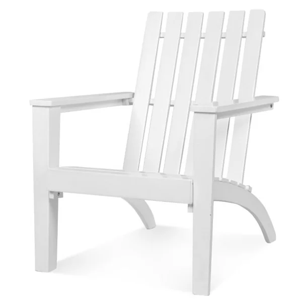 Chaise Extérieur en Bois d'Acacia Design Adirondack Résistant aux Intempéries Charge 160 Kg Salon Terrasse Balcon Blanc/Gris/Naturel
