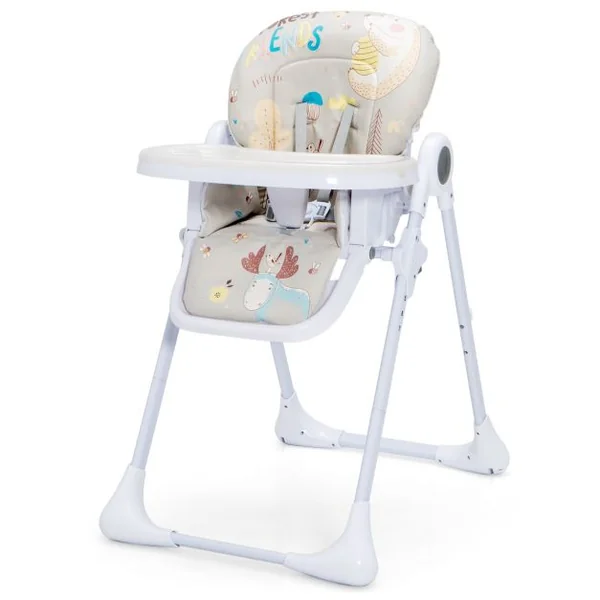 Chaise Haute Bébé Convertible Pliable 3 Angle Inclinable Hauteur Réglable Dossier Repose-Pieds Double Plateau Amovible Gris