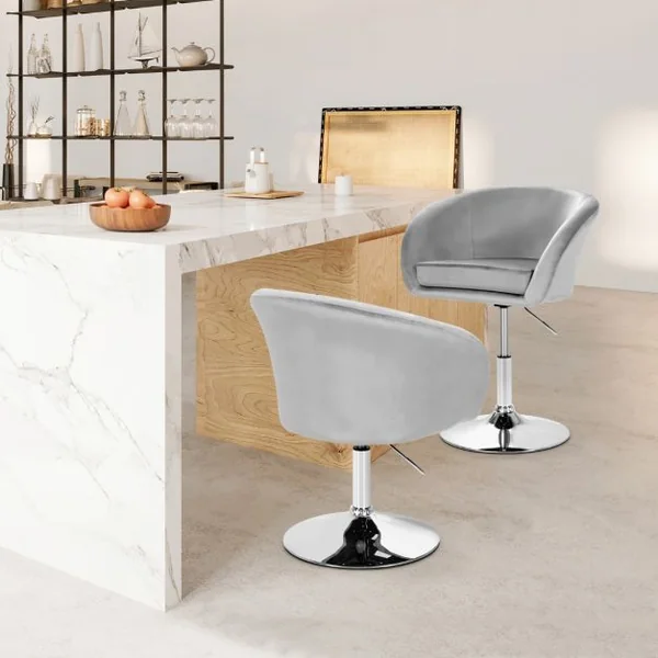 Chaise Pivotante en Velours Fauteuil de Bureau réglable en Hauteur Base Galvanisée Charge 125kg Rose/Gris/Vert