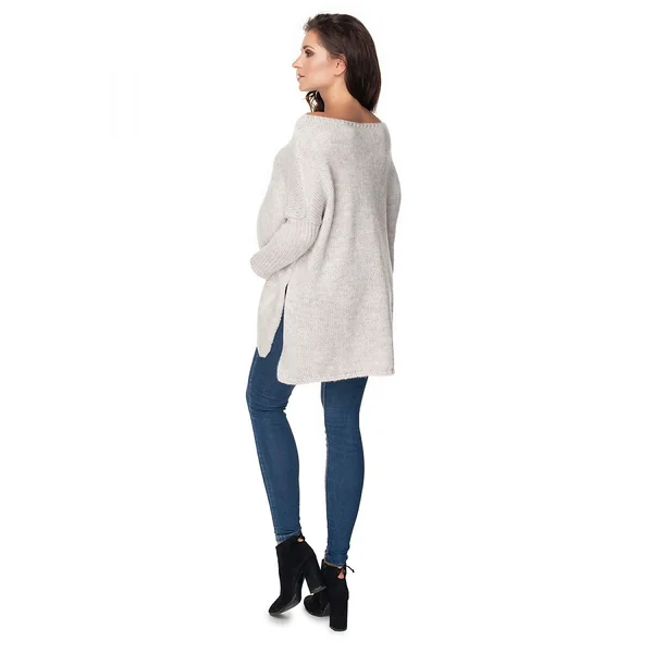 Chandail de grossesse en laine - Beige/Parme