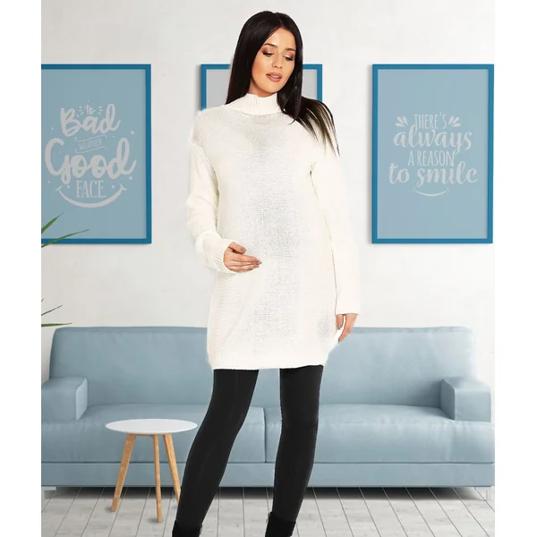 Chandail de grossesse grosses mailles - Ardoise/Beige/Gris