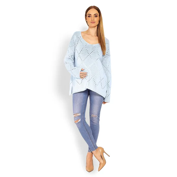 Chandail léger de grossesse - Bleu/Beige/Rose