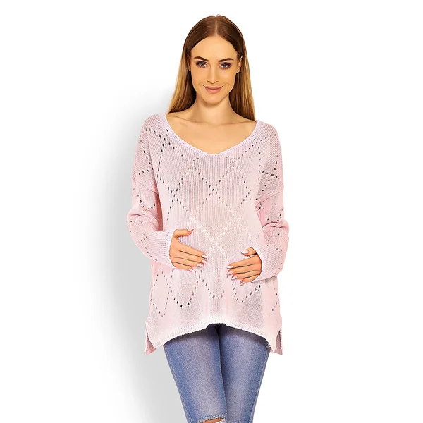 Chandail léger de grossesse - Bleu/Beige/Rose