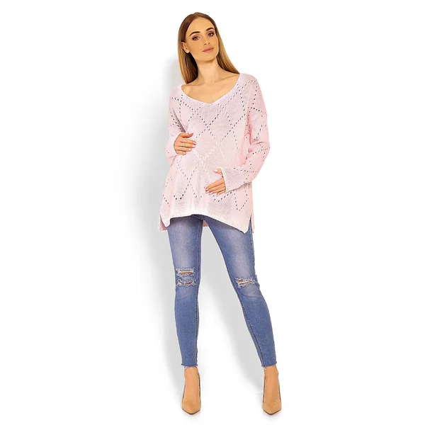 Chandail léger de grossesse - Bleu/Beige/Rose