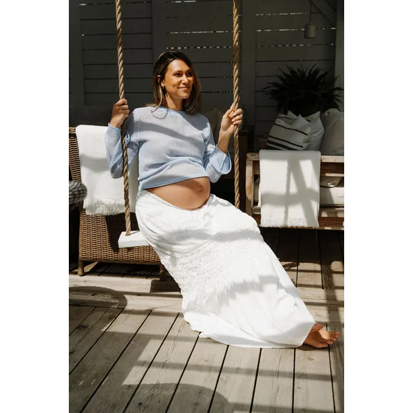 Chandail VANESSA en crochet - cristal bleu