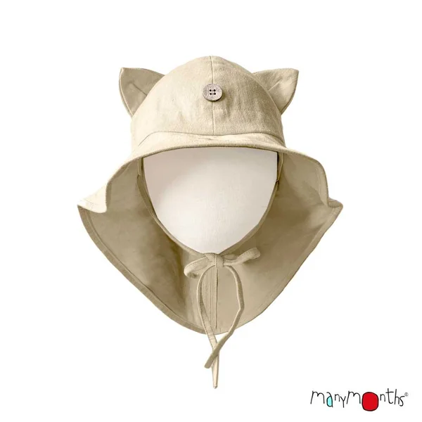 Chapeau de soleil oreilles de CHAT évolutif - Chapeau "Kitty" ManyMonths chanvre et coton bio