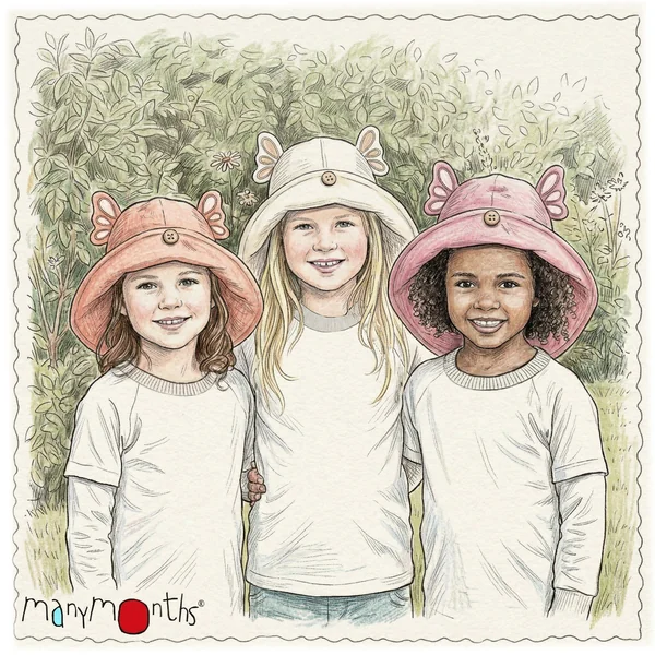 Chapeau de soleil Papillon - Chapeau évolutif "Butterfly" ManyMonths chanvre et coton bio - Nouveauté 2026