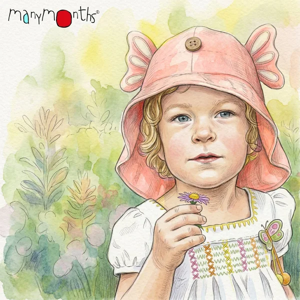 Chapeau de soleil Papillon - Chapeau évolutif "Butterfly" ManyMonths chanvre et coton bio - Nouveauté 2026