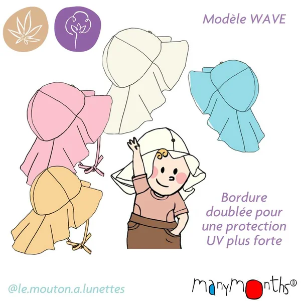 Chapeau évolutif en chanvre Modèle WAVE - ManyMonths