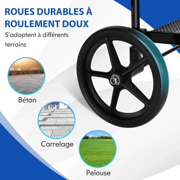 Chariot de Courses Pliable Chariot à Double Panier Roues Pivotantes à 360° Chariot Grande Capacité Base en treillis Métallique Noir