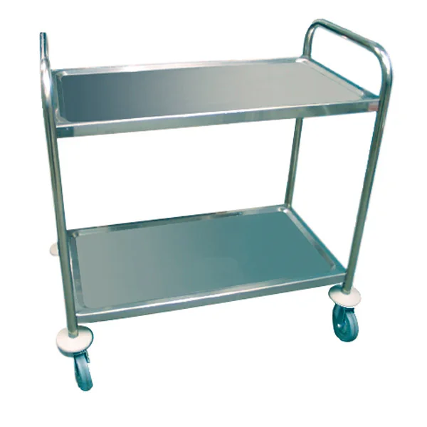 CHARIOT SERVICE 2 NIVEAUX 85x53x95 CM ARGENTE INOX (1 UNITÉ) - Garcia de Pou