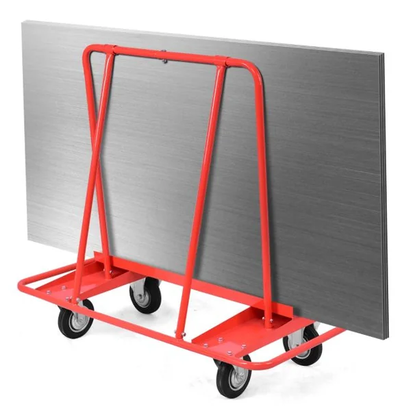 Chariot à Panneaux Robuste Charge 350KG Chariot pour Planches Tôle de Fer Peint avec Rail Ouvert de 96 x 24 cm et Poignée Transport de Cloisons