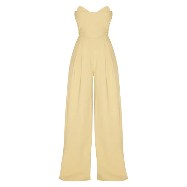 Chartreuse Combinaison Pantalon Large Ajustée PLT Label Avec Détail Bustier Corset