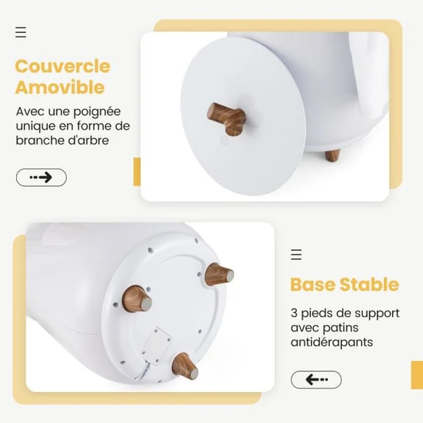 Chauffe-Serviettes de Luxe de 23 L à 3 Niveaux 60℃-80℃ Seau Chauffant de Serviettes Spa Minuterie 20-90 Min Arrêt Automatique Blanc