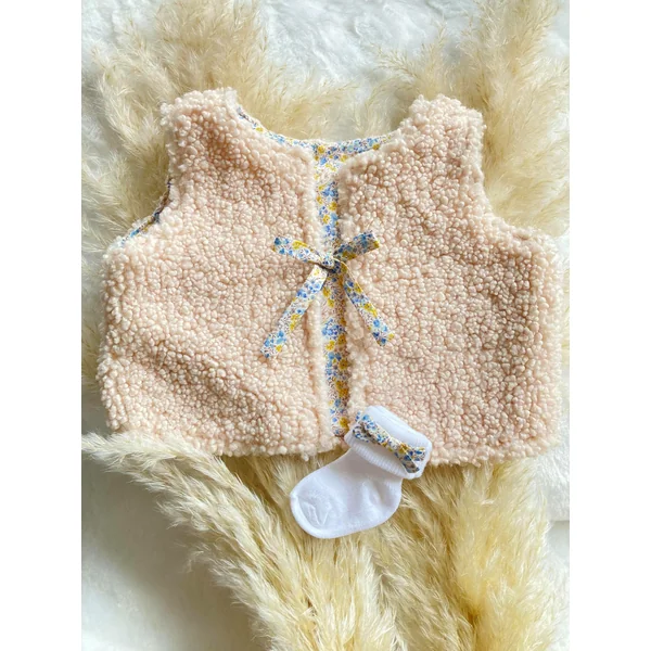 Chaussette bébé en coton biologique avec noeud Liberty
