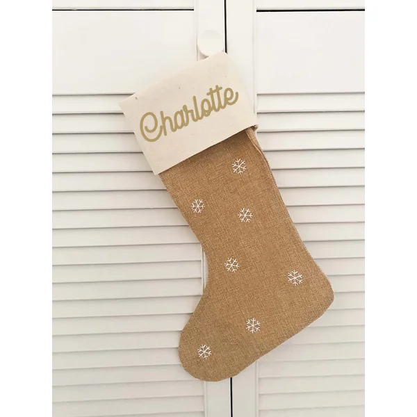 Chaussette de Noël personnalisable beige
