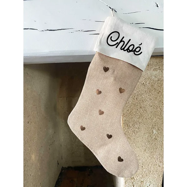 Chaussette de Noël personnalisable beige