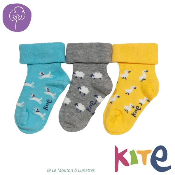 Chaussettes bébé en coton bio - Lot de 3 paires KITE Clothing