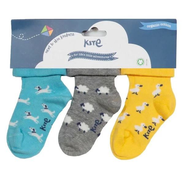 Chaussettes bébé en coton bio - Lot de 3 paires KITE Clothing