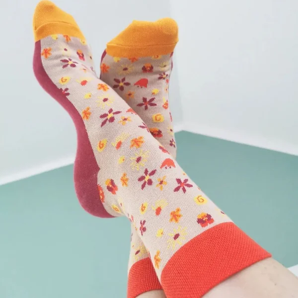 Chaussettes en coton bio "Flower power" - pointures 19 à 34 - Fräulein Prusselise