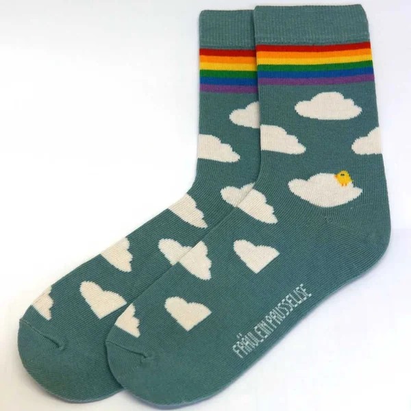 Chaussettes en coton bio motif Arc-en-ciel - pointures 19 à 42 - Fräulein Prusselise