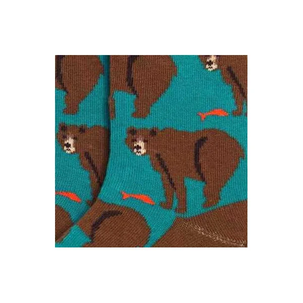 Chaussettes en coton bio motif Ours brun - pointures 19 à 42 - Fräulein Prusselise