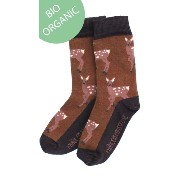 Chaussettes en coton bio motifs "Bambi" - pointures 19 à 42 - Fräulein Prusselise