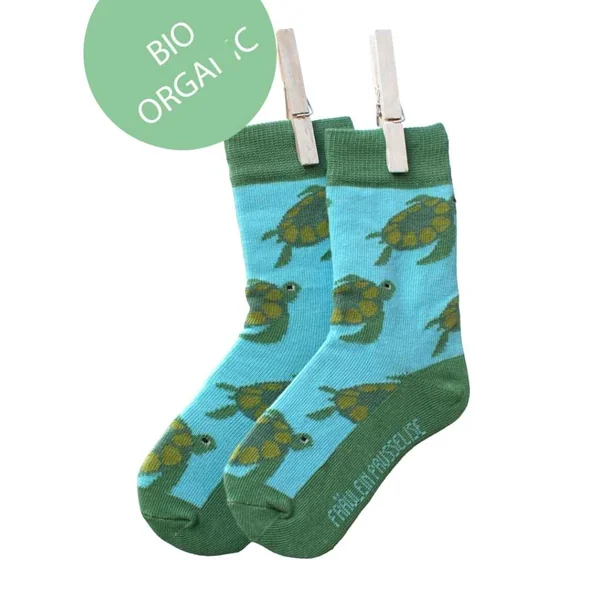Chaussettes en coton bio "tortues" - pointure 19 à 34 – Fräulein Prusselise