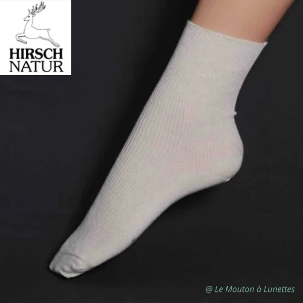 Chaussettes fines en laine et coton bio - Hirsch Natur
