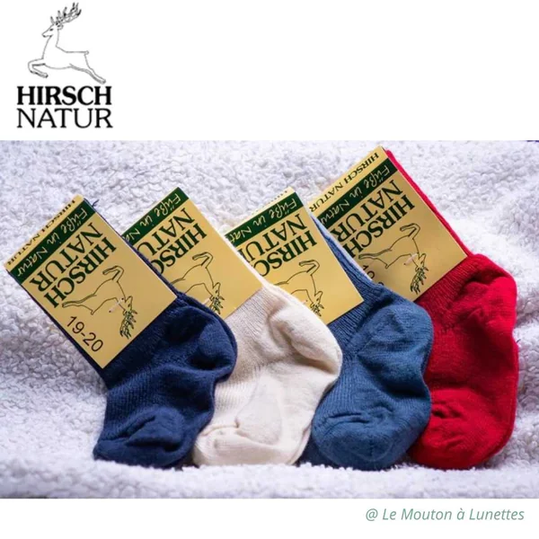 Chaussettes fines en laine et coton bio - Hirsch Natur