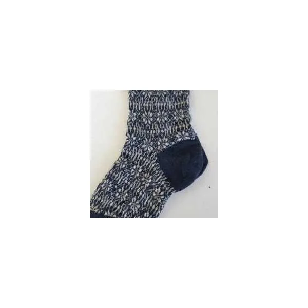 Chaussettes fines en pure laine bio pour adulte - Motif étoilé Hirsch Natur - du 36 au 46