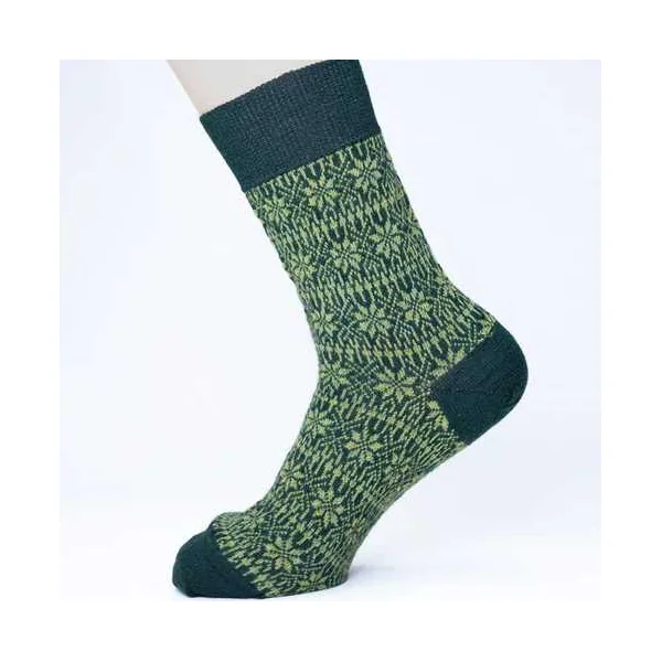 Chaussettes fines en pure laine bio pour adulte - Motif étoilé Hirsch Natur - du 36 au 46