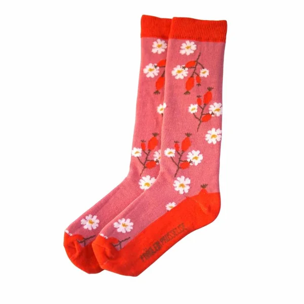 Chaussettes hautes "églantier" en coton bio – pointures 19 à 34 - Fräulein Prusselise