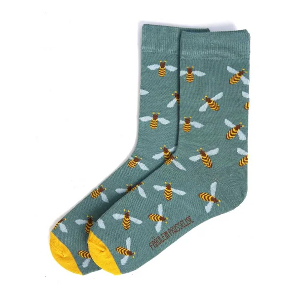 Chaussettes motif Abeilles en coton bio - pointures 19 à 42 - Fräulein Prusselise